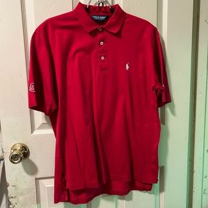 Ralph Lauren - Polo Golf Collar Shirt w/ AJGA/Blessings Logo on Sleeve - Red